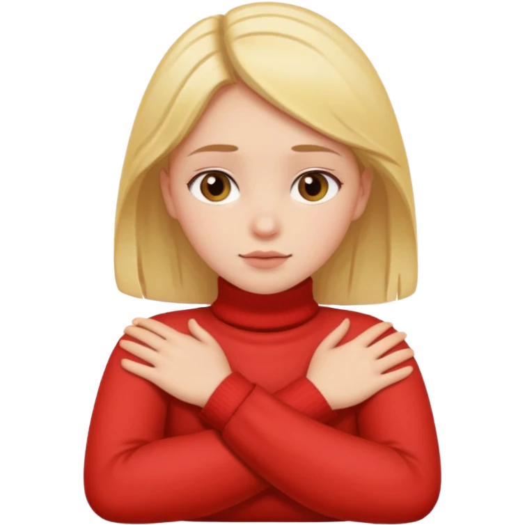 Girl crossing arms around neck  emoji