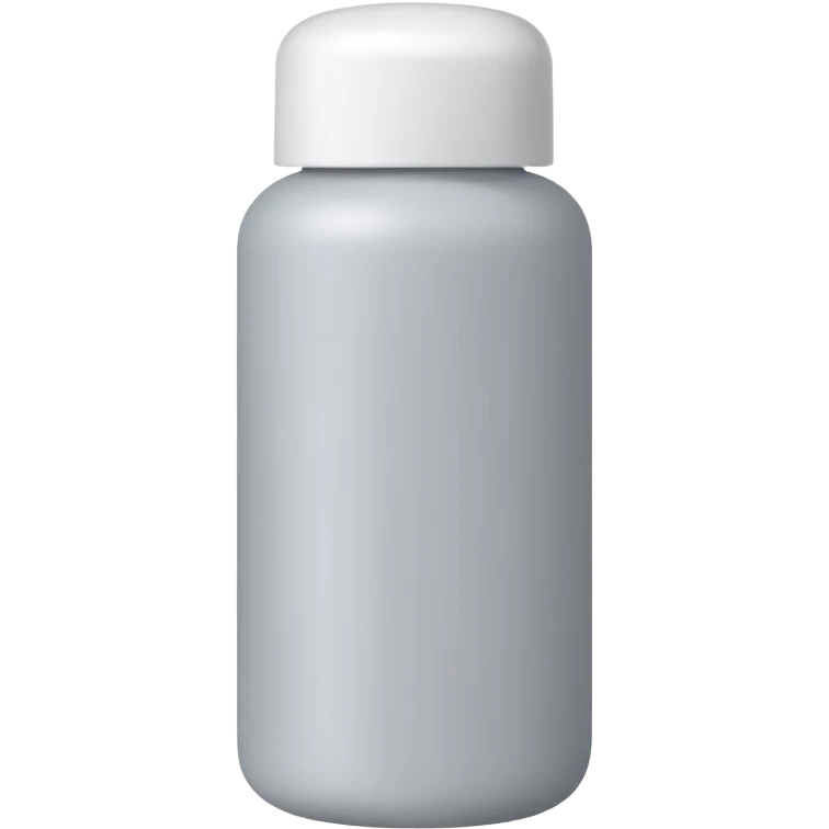 minimalist emoji of a cylindrical skincare bottle, light gray, with a rounded cap, no text or branding emoji
