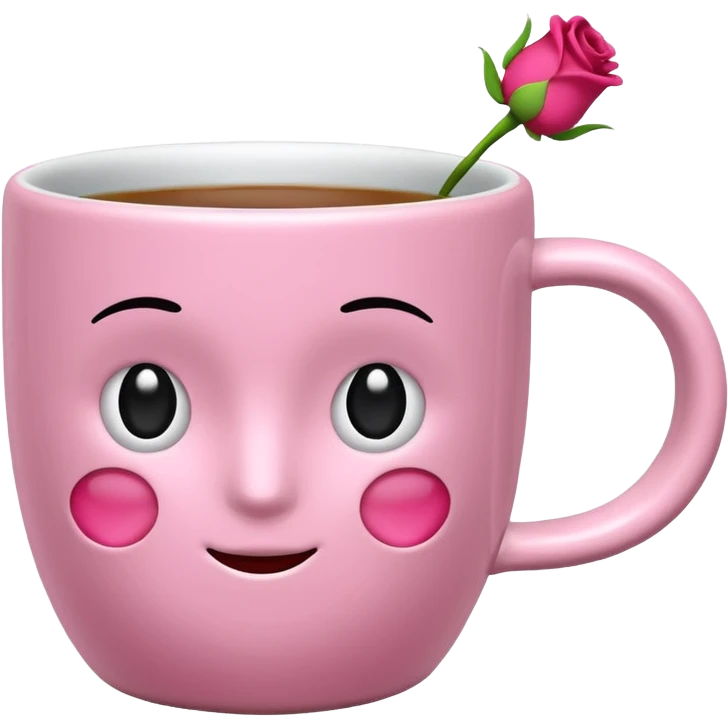 Une tasse rose emoji