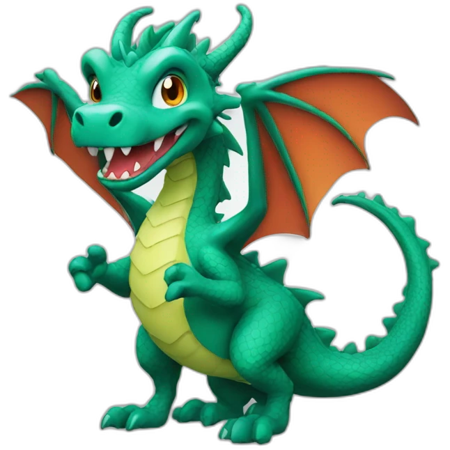 Dragon with computet emoji