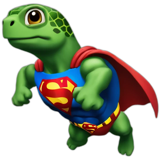 tortue sur superman emoji