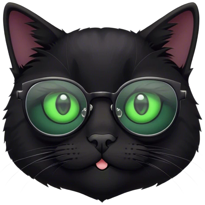 black cat with glasses emoji