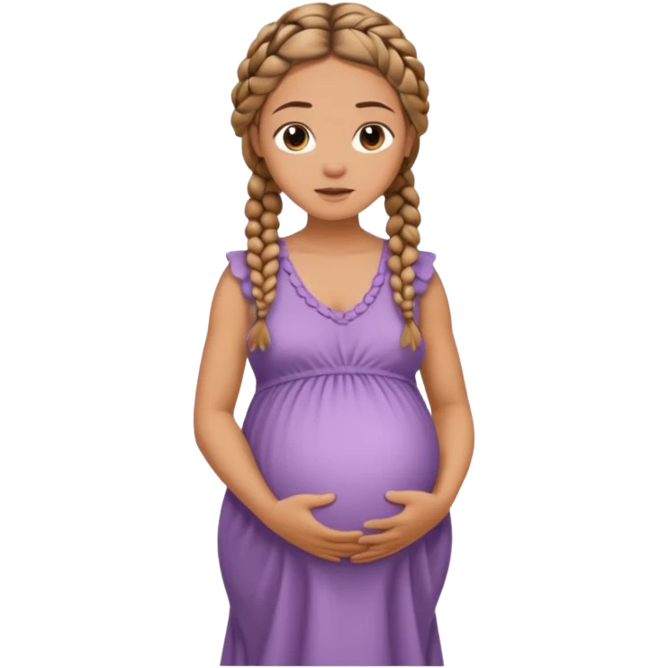 pregnant woman with braids emoji