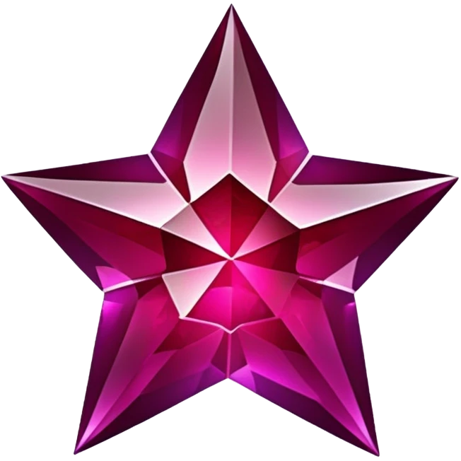 Dark Red jewel star with violet emoji