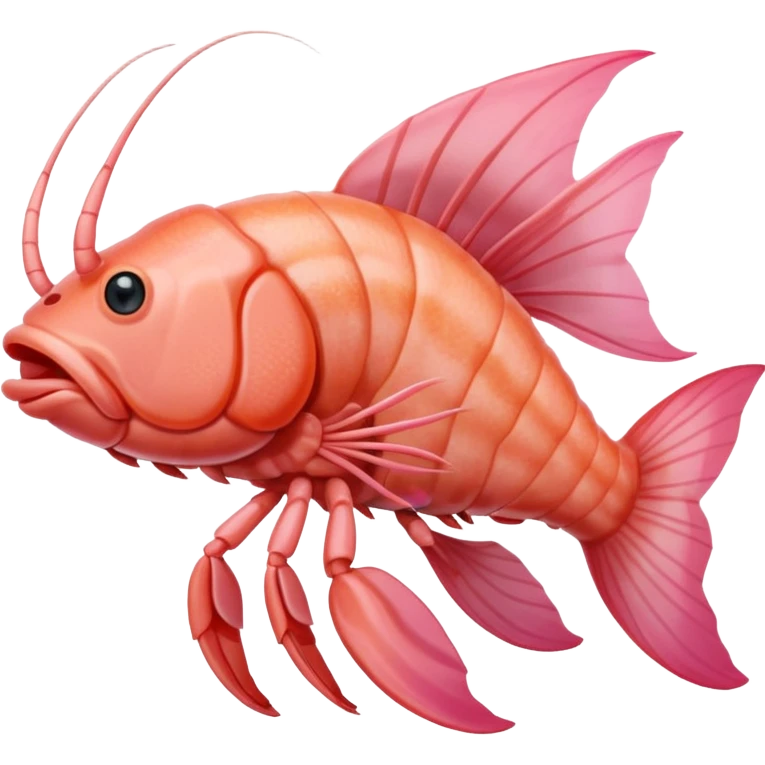 Humanoid Shrimp Riding a Fish Cow Hybrid  emoji