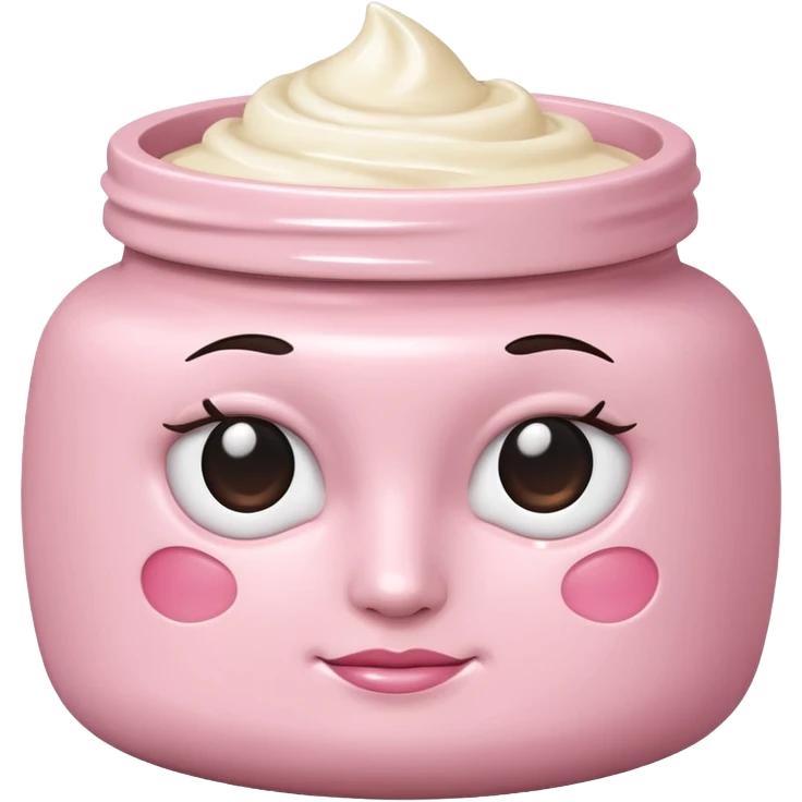 Soft pink face cream pot emoji