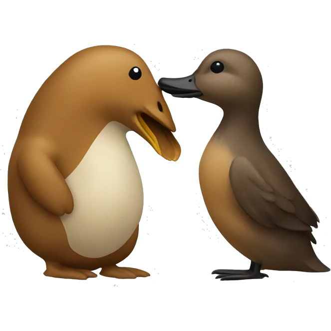 a duck kissing a beaver emoji