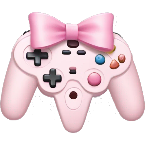Joystick with a baby pink bow  emoji