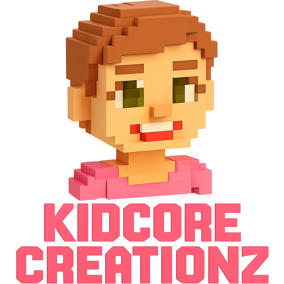 Lightskin girl with a pixie cut
pink blouse
hazel eyes
expression is smiling
Add the word Kidcore Creationz in Pink emoji