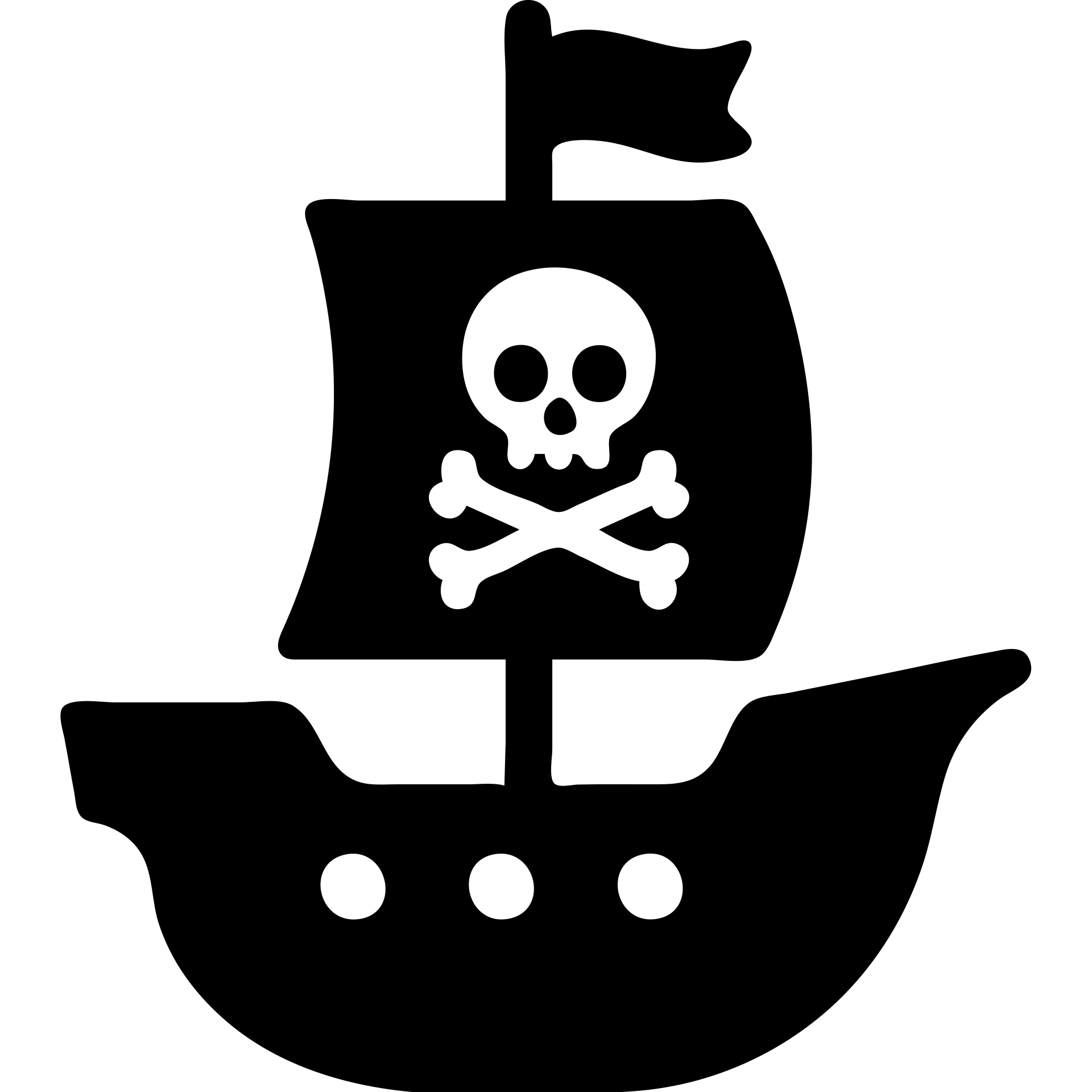 solid filled pirate ship icon emoji