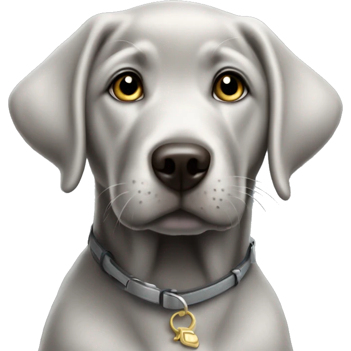 Silver lab puppy sitting emoji