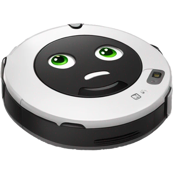 Roomba with sad eyes emoji