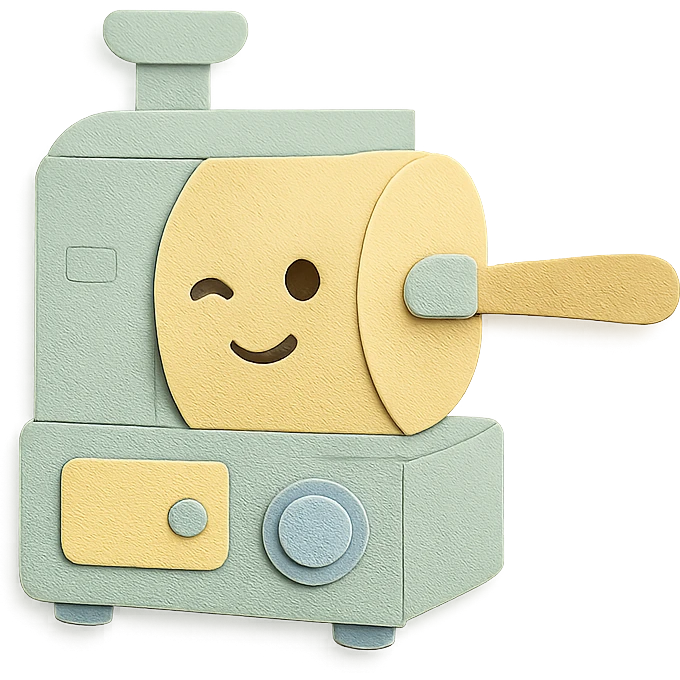 small home coffee roaster machine winking, soft pastel colors emoji