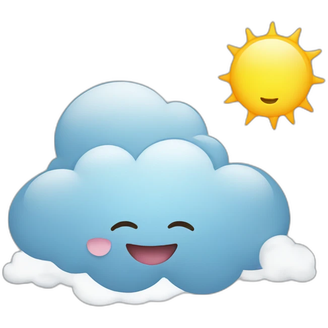 cloud with happy face and a sun emoji