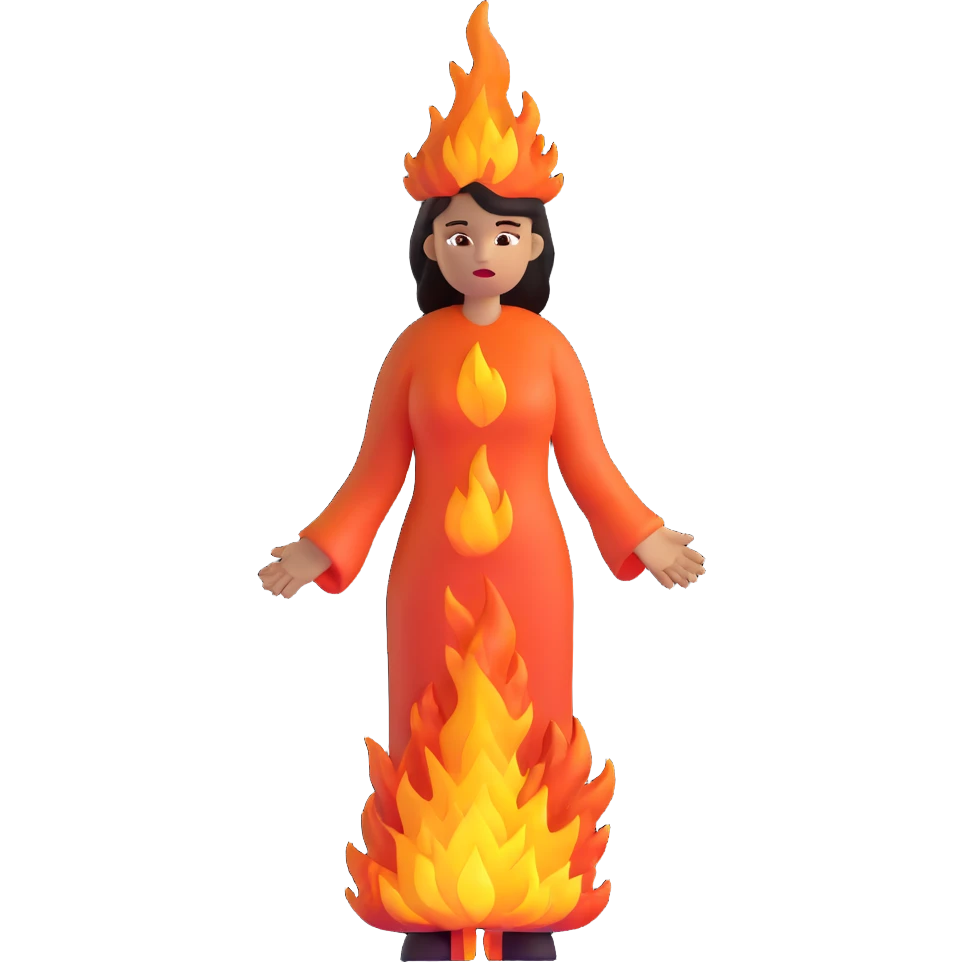 fire woman standing emoji
