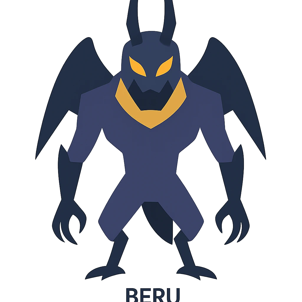 flat design style Beru from Solo Leveling emoji