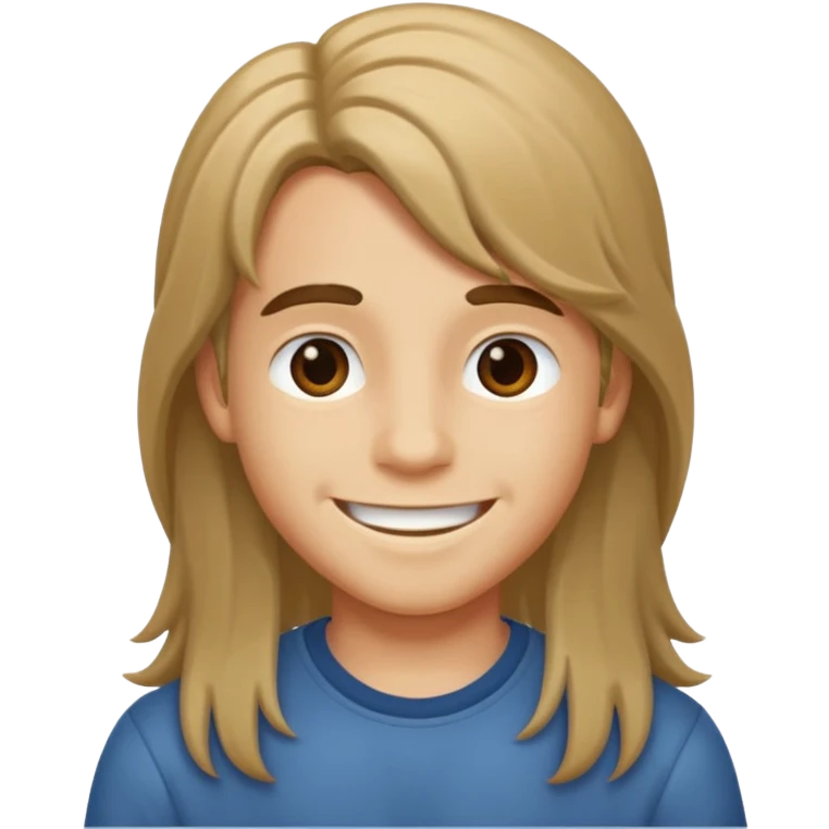Make a boy with little long hair emoji