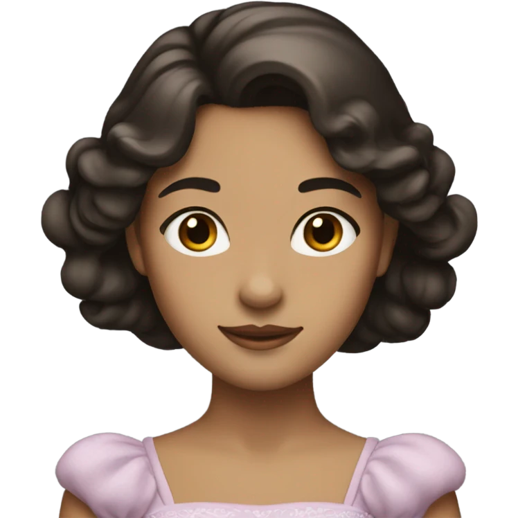 A girl with dark brown hair princess  emoji