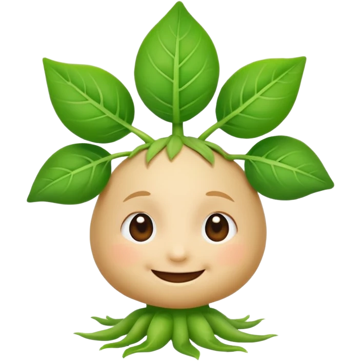 growing emoji, eager to learn more and happy, smiling sprout with green leaves emoji