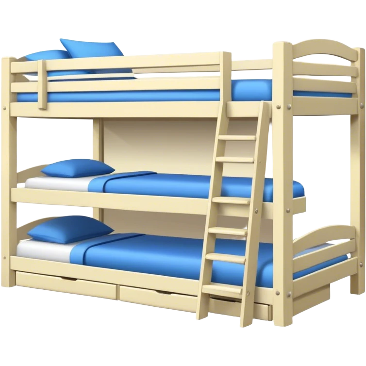 Triple bunk bed white with desk underneath  emoji