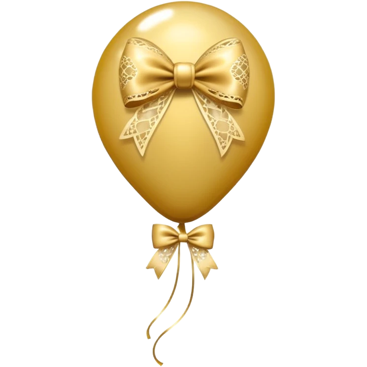 Translocant balloon with golden lacewith bow  emoji