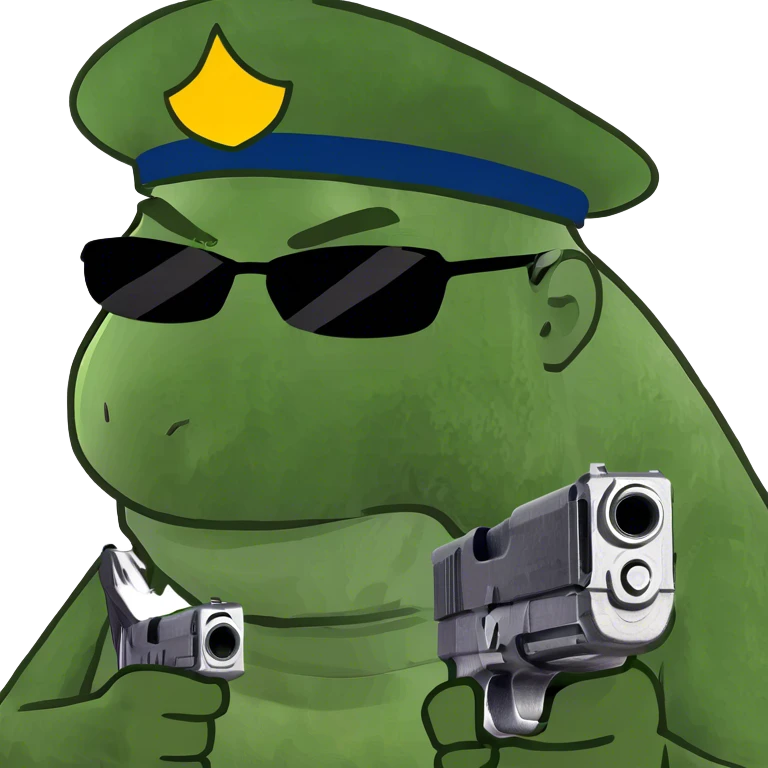A man holding agun emoji