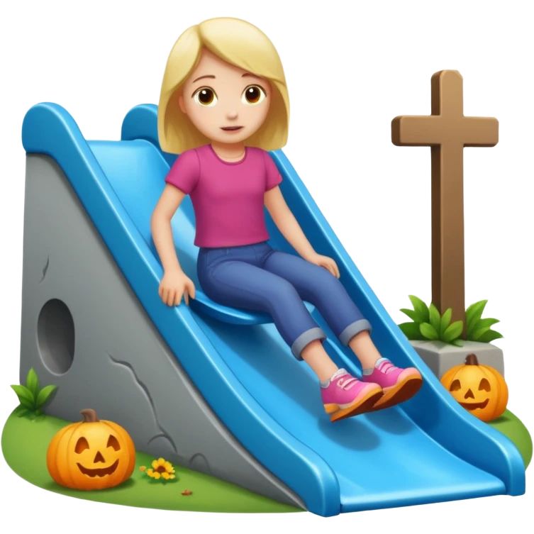 Kaydiraktan mezara giden cocuk ( kiz) emoji