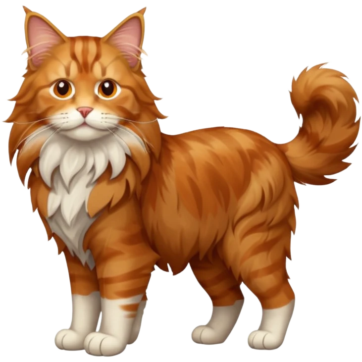 full body of maine conn cat, front view emoji