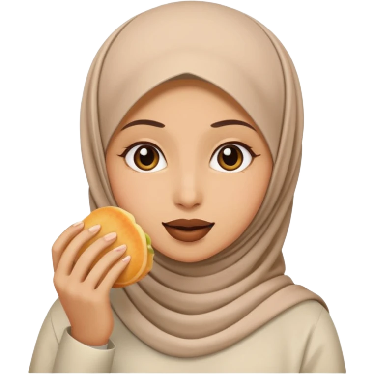muslimah eating emoji