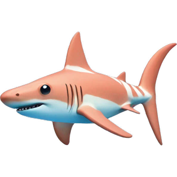 coral colored hammerhead shark with blue zebra stripes  emoji