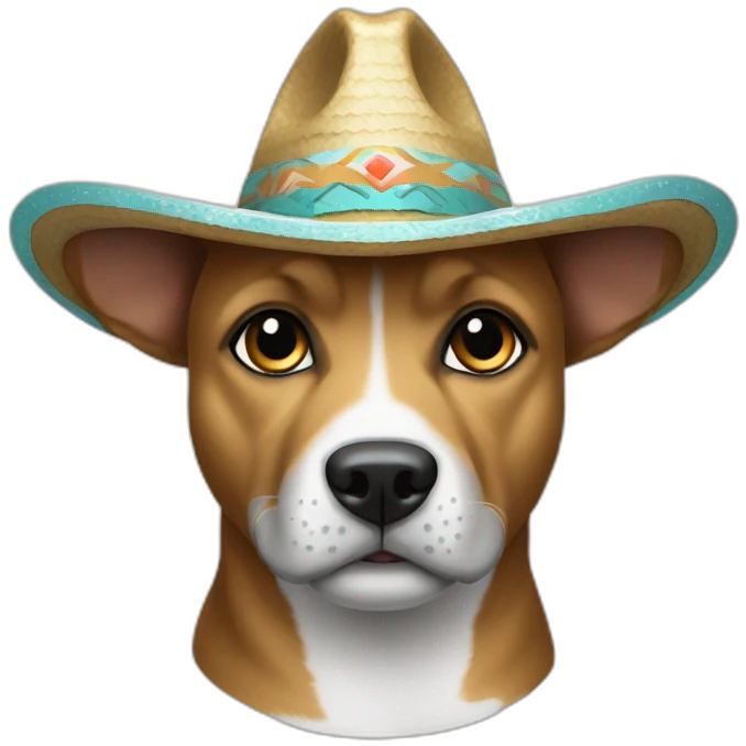 perrito con sombrero de año nuevo 2024 emoji