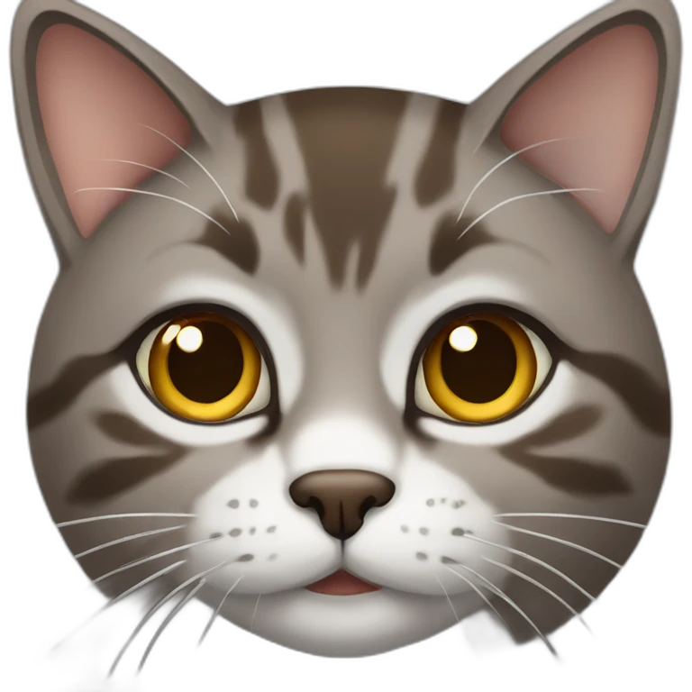 Brown and grey cat emoji