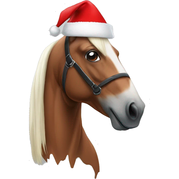 Horse with Santa hat emoji