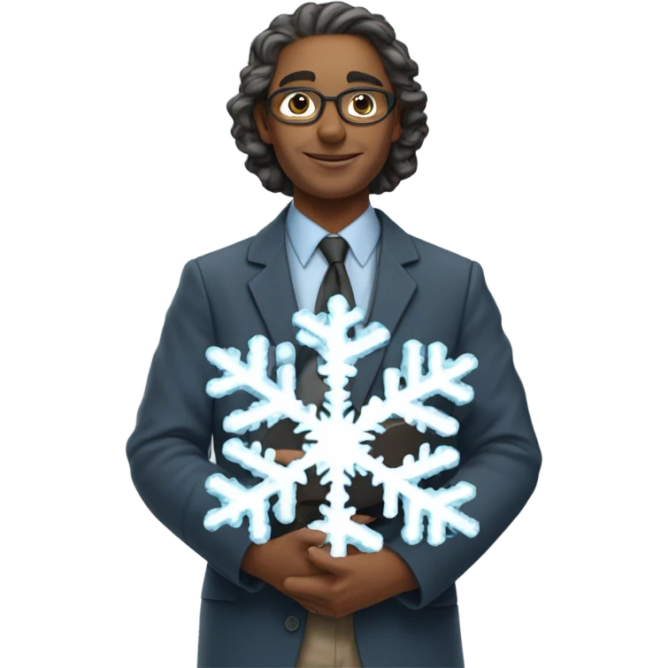Teacher on a snowflake emoji
