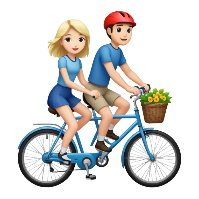 man and girl riding a bicycle together emoji