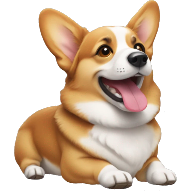 Corgi with tongue sticking out emoji