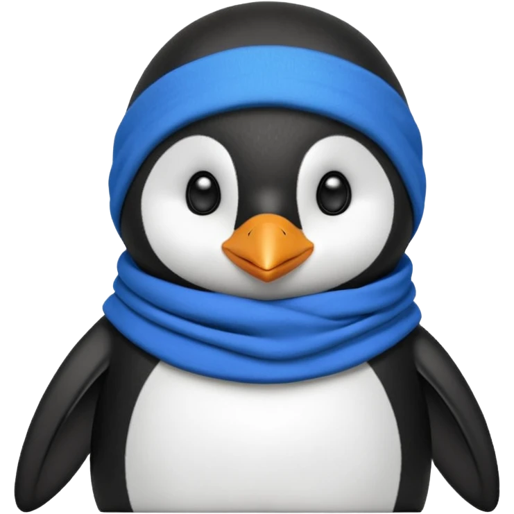 penguin with blue scarf and balaclava  emoji
