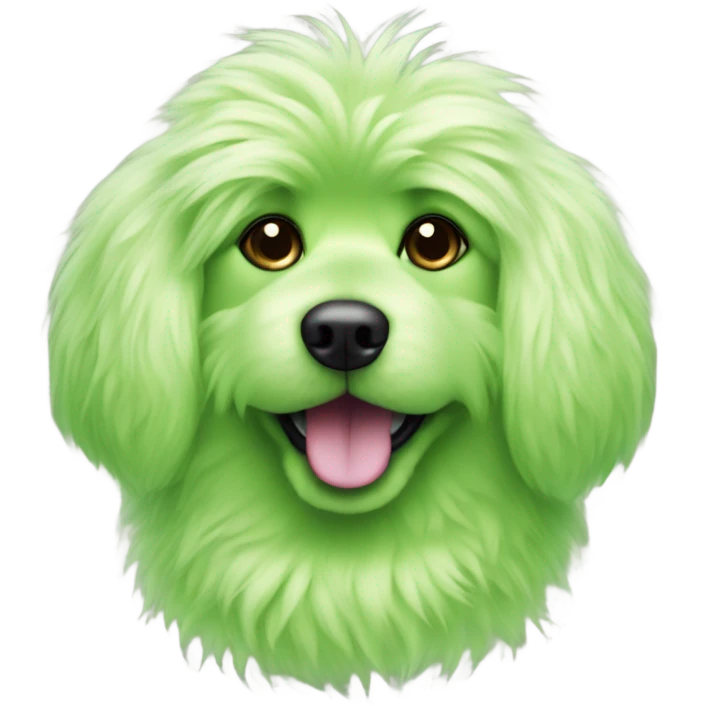 lime green fluffy dog pointy ears emoji