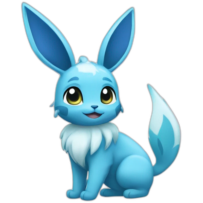 Glaceon with a sign with the name "Emmy" emoji