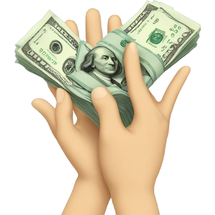 Praying hands holding cash emoji