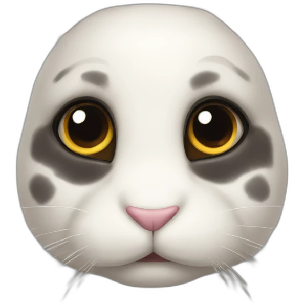 bunny have two black spots in his eyes emoji