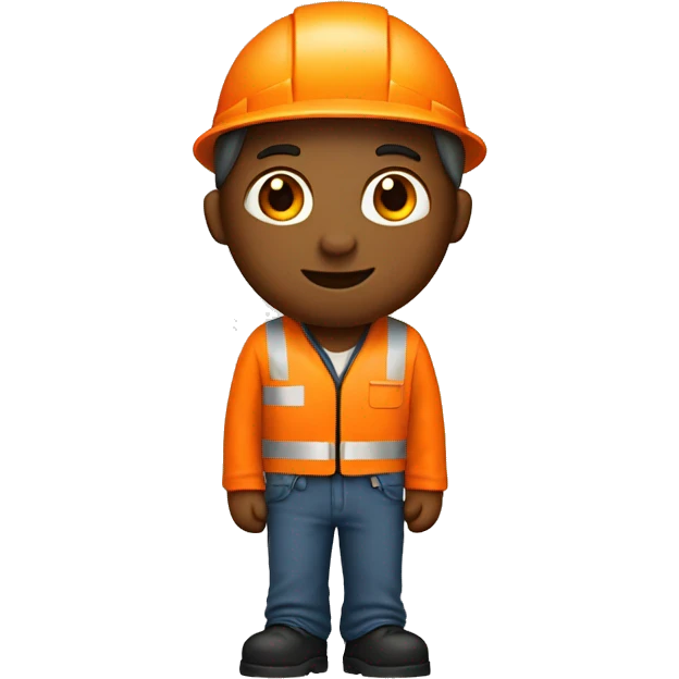 worker with orange outfir emoji