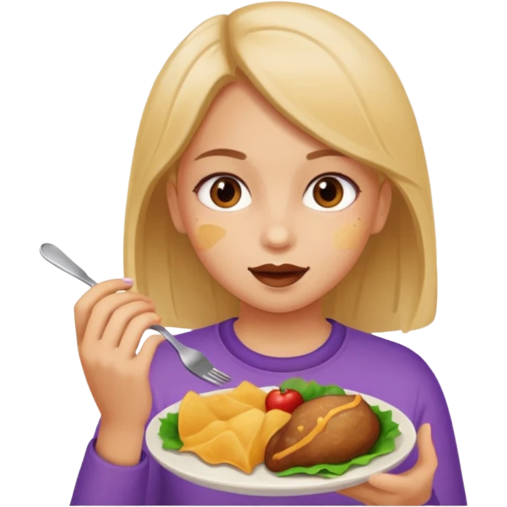 Girl eating food emoji