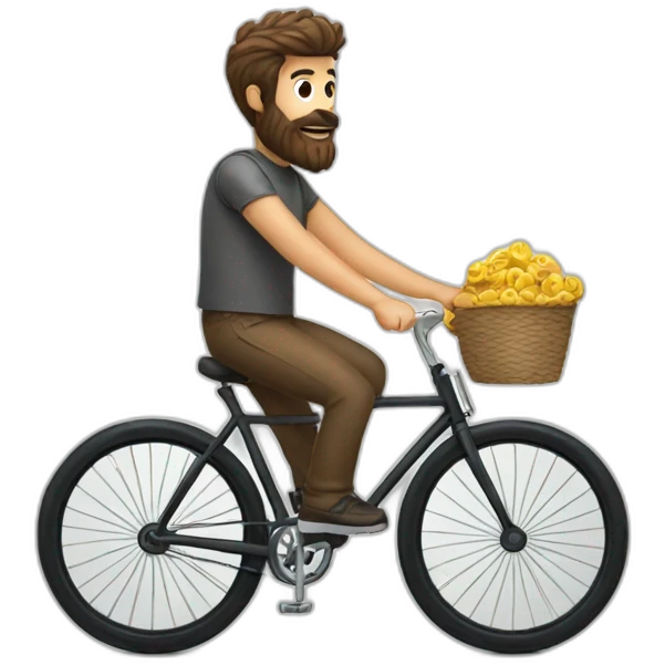 Beard men riding a bicycle emoji