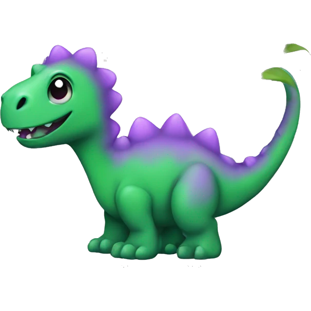Green dino with violet (flower) emoji