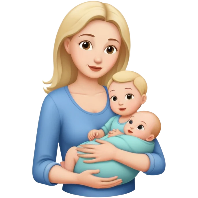 mother sitting with baby on her lap, loving mom emoji
