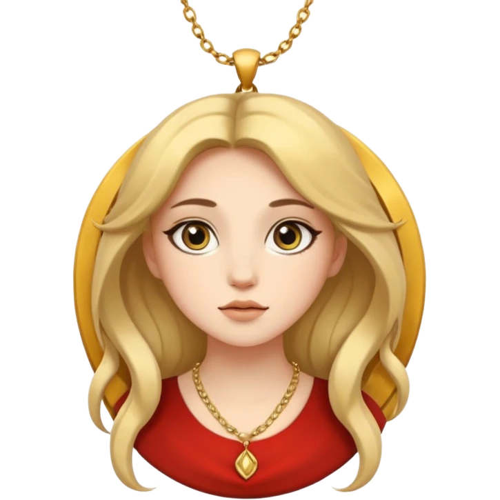 leo zodiac woman, simple and bold, round face, big eyes, minimal details emoji