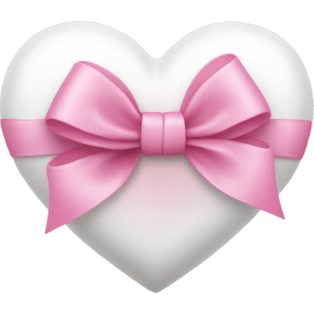 white heart with pink bow emoji