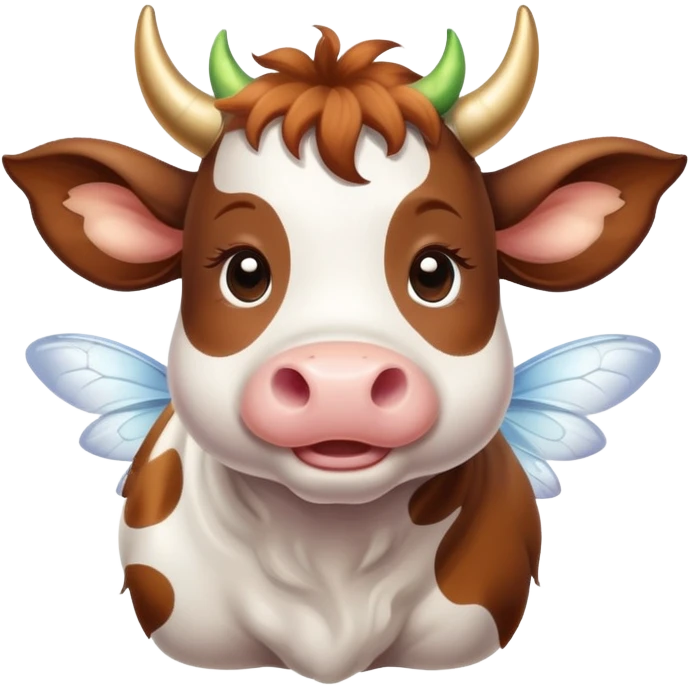 cute cow with fairy wings emoji