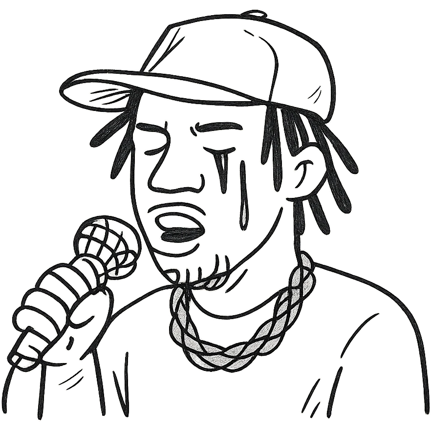 rapper with blood emoji